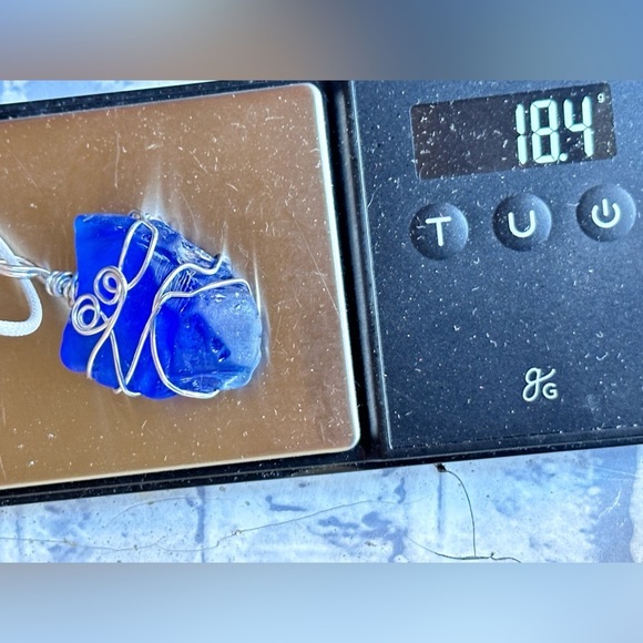 Sea Glass Pendant Necklace Wire Wrapped Artisan Handcrafted Handmade 4226 Y - Picture 7 of 8